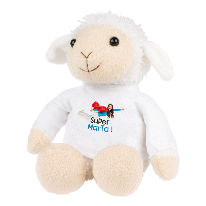 Knuffel met shirt te bedrukken schaap