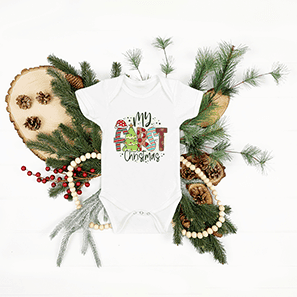 bedrukte baby romper kerstmis thema