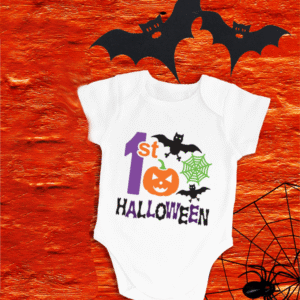 bedrukte baby romper halloween thema