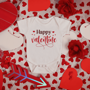 bedrukte baby romper valentijn thema
