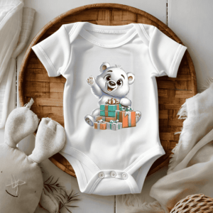 bedrukte baby romper winter thema