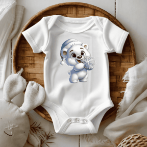 bedrukte baby romper winter thema