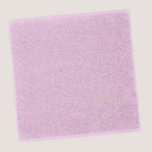 Spuugdoek roze met geborduurde naam