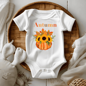 Bedrukte romper thema herfst