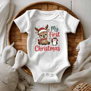 Bedrukte romper thema kerstmis