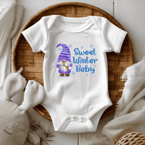 Bedrukte baby romper winter thema