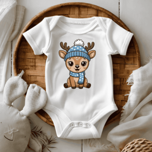 Bedrukte baby romper winter thema